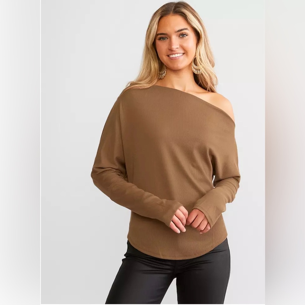 HyFve brand black Off the shoulder dolman knit top